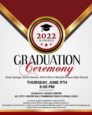 SAVE THE DATE ! GRADUATION IS LESS THAN 2 months away!